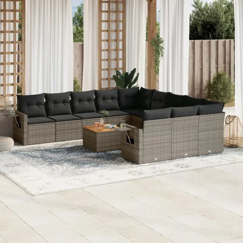 Modulaire tuinbanken met beige materiaal en gepoedercoat staal afmetingen - Grijs / 1 - Modulaire tuinbanken