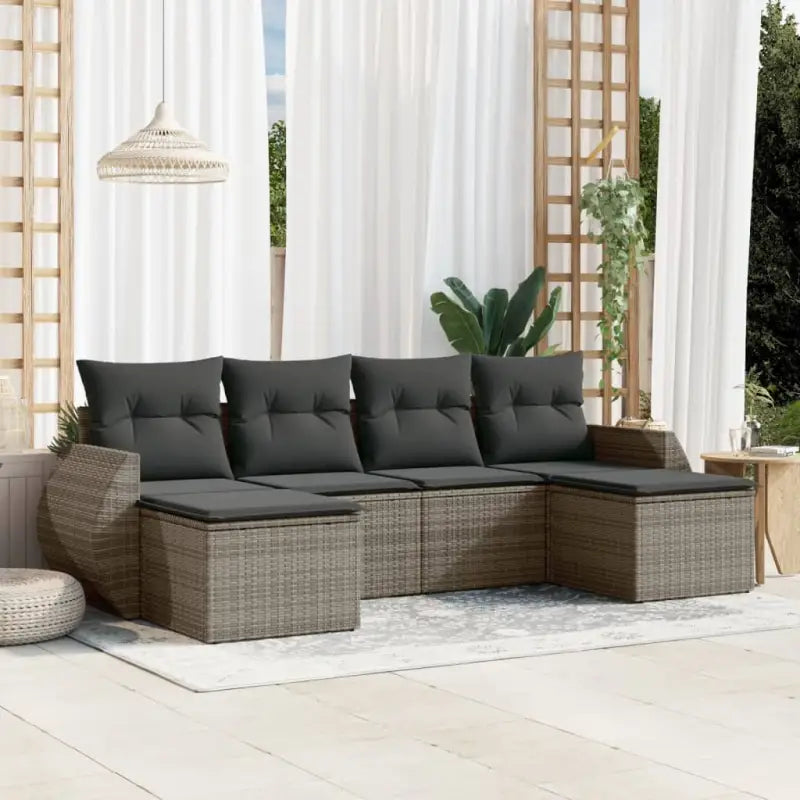 Modulaire tuinbanken met beige materiaal en gepoedercoat staal afmetingen - Grijs / 1 / Zonder tafel - Modulaire