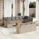 Modulaire tuinbanken met beige materiaal en gepoedercoat staal afmetingen - Beige en grijs / 14 - Modulaire tuinbanken