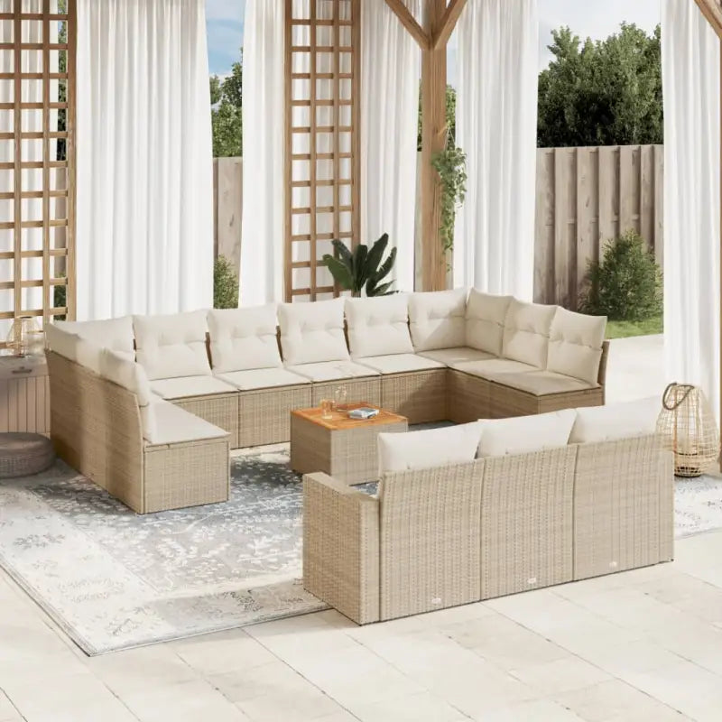 Modulaire tuinbanken met beige materiaal en gepoedercoat staal afmetingen - beige en crèmekleurig / 14 - Modulaire