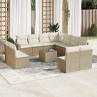 Modulaire tuinbanken met beige materiaal en gepoedercoat staal - beige en crèmekleurig / 1 / Met tafel - Modulaire