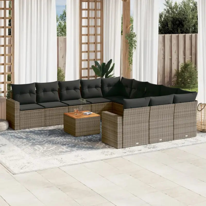 Modulaire tuinbanken met beige materiaal en gepoedercoat staal afmetingen - Grijs / 12 - Modulaire tuinbanken
