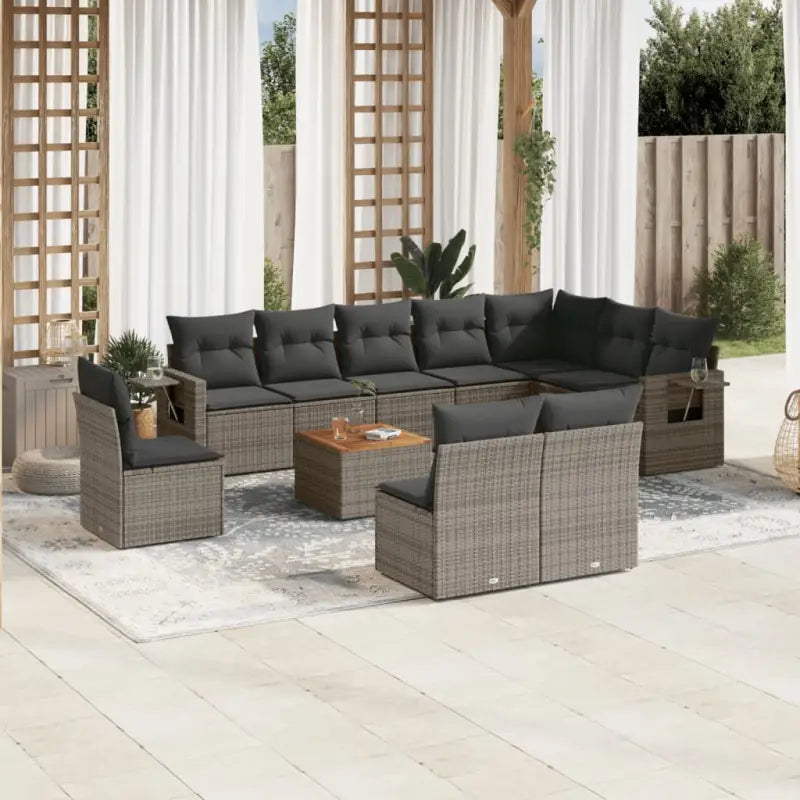Modulaire tuinbanken met beige materiaal en gepoedercoat staal afmetingen - Grijs / 1 - Modulaire tuinbanken