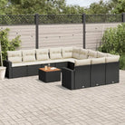 Modulaire tuinbanken met beige materiaal en gepoedercoat staal afmetingen - Zwart en crème / 12 - Modulaire tuinbanken