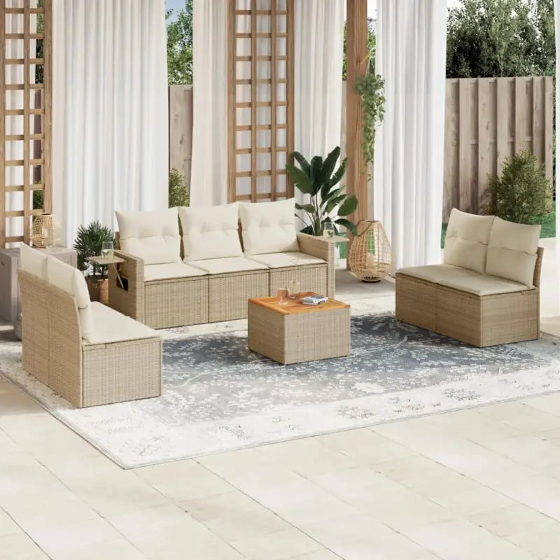 Modulaire tuinbanken met beige materiaal en gepoedercoat staal - beige en crèmekleurig / 1 - Modulaire tuinbanken