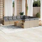 Modulaire tuinbanken met beige materiaal en gepoedercoat staal afmetingen - Beige en grijs / 1 - Modulaire tuinbanken