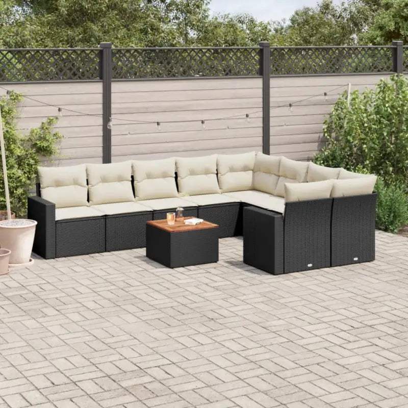 Modulaire tuinbanken met beige materiaal en gepoedercoat staal afmetingen - Zwart en crème / 1 / 5x midden + Tafel + 2x