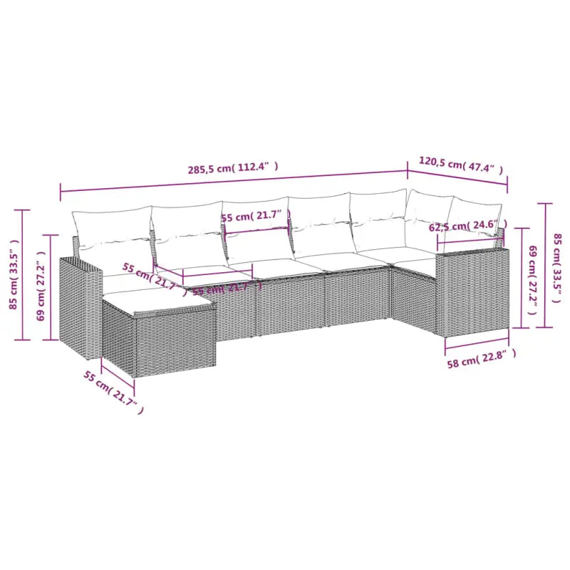Modulaire tuinbanken met beige materiaal en gepoedercoat staal afmetingen - Modulaire tuinbanken