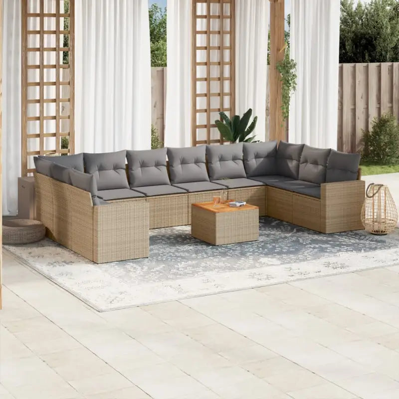 Modulaire tuinbanken met beige materiaal en gepoedercoat staal - Modulaire tuinbanken