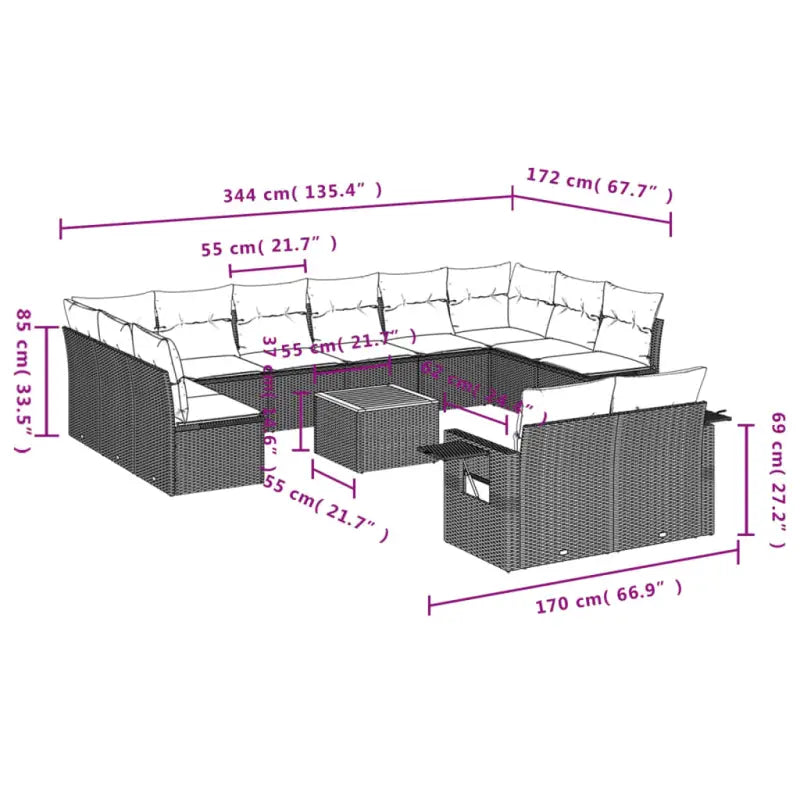 Modulaire tuinbanken met beige materiaal en gepoedercoat staal - Modulaire tuinbanken