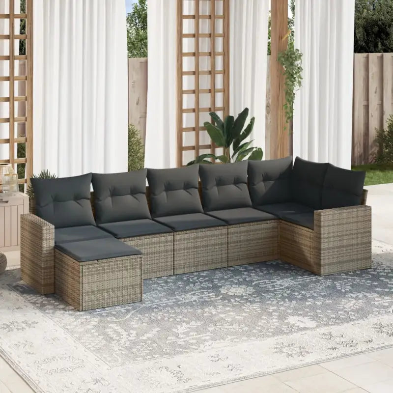 Modulaire tuinbanken met beige materiaal en gepoedercoat staal afmetingen - Grijs / 1 / Zonder tafel - Modulaire