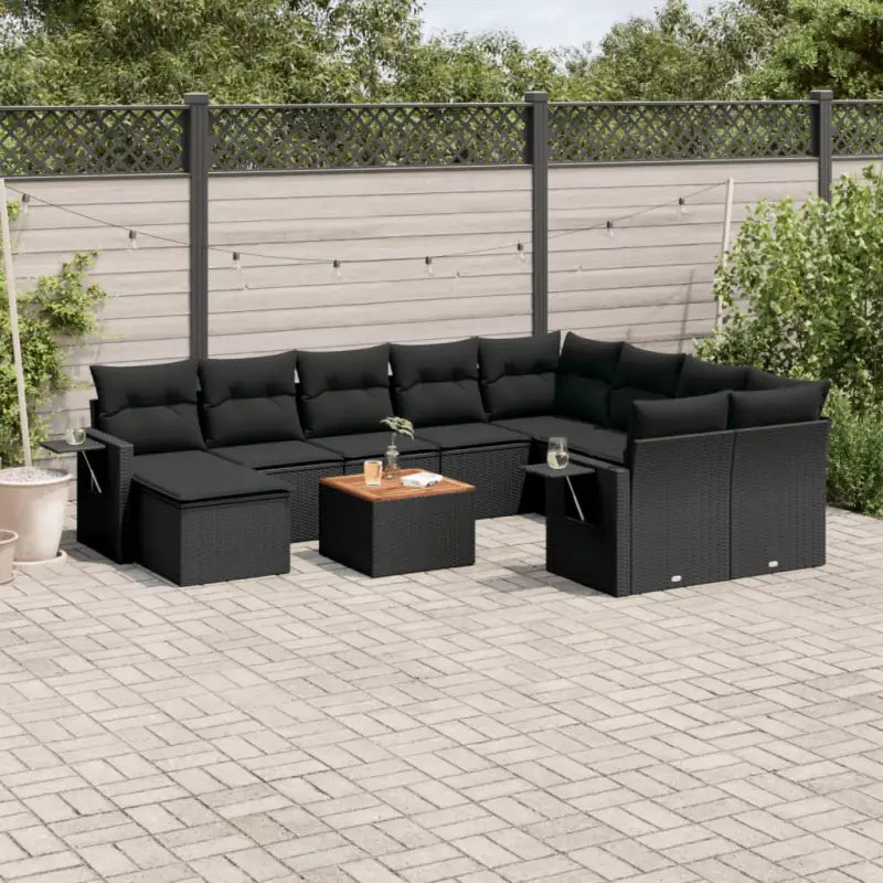 Modulaire tuinbanken met beige materiaal en gepoedercoat staal afmetingen - Zwart / 1 - Modulaire tuinbanken