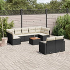 Modulaire tuinbanken met beige materiaal en gepoedercoat staal afmetingen - Zwart en crème / 1 / Tafel + 5x midden + 2x