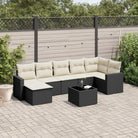 Modulaire tuinbanken met beige materiaal en gepoedercoat staal afmetingen - Zwart en crème / 1 / Met tafel - Modulaire