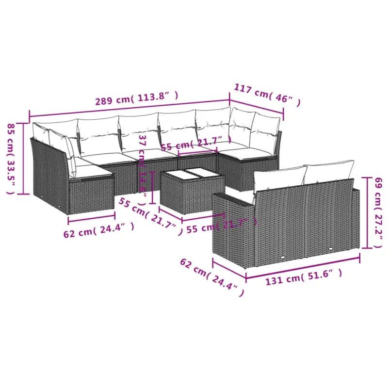 Modulaire tuinbanken met beige materiaal en gepoedercoat staal - Modulaire tuinbanken