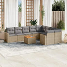 Modulaire tuinbanken met beige materiaal en gepoedercoat staal afmetingen - Beige en grijs / 1 / 5x midden + Tafel + 2x