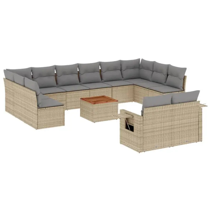 Modulaire tuinbanken met beige materiaal en gepoedercoat staal - Modulaire tuinbanken
