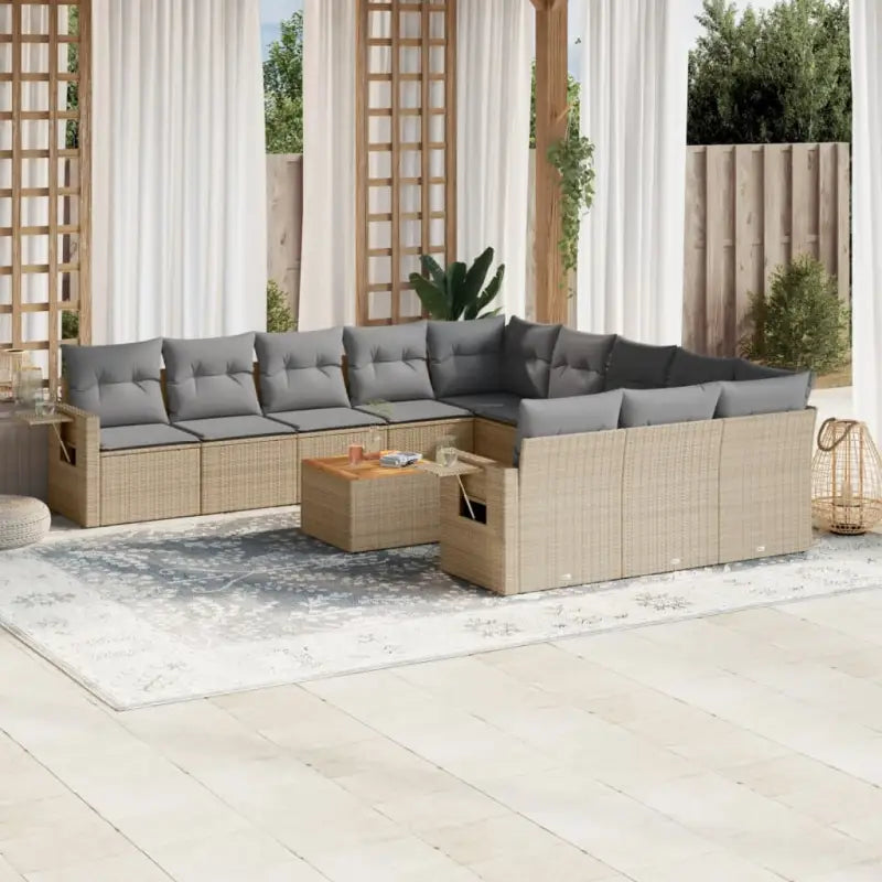 Modulaire tuinbanken met beige materiaal en gepoedercoat staal afmetingen - Modulaire tuinbanken