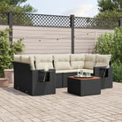 Modulaire tuinbanken met beige materiaal en gepoedercoat staal instellingen - Zwart en crème / 1 - Modulaire tuinbanken