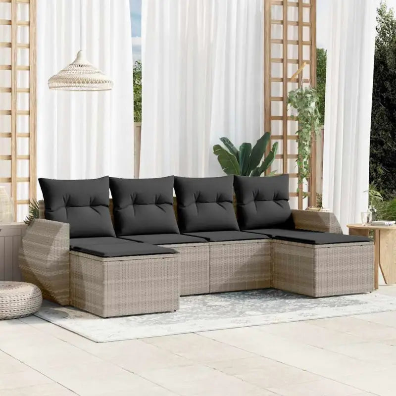 Modulaire tuinbanken met beige materiaal en gepoedercoat staal afmetingen - Lichtgrijs / 1 / Zonder tafel - Modulaire