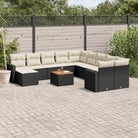 Modulaire tuinbanken met beige materiaal en gepoedercoat staal meerwaarde - Zwart en crème / 12 - Modulaire tuinbanken