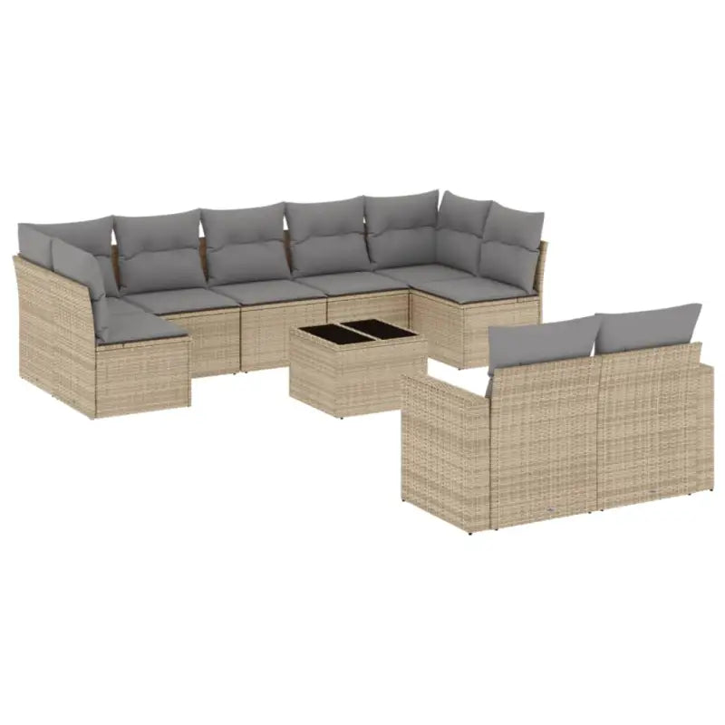 Modulaire tuinbanken met beige materiaal en gepoedercoat staal - Modulaire tuinbanken