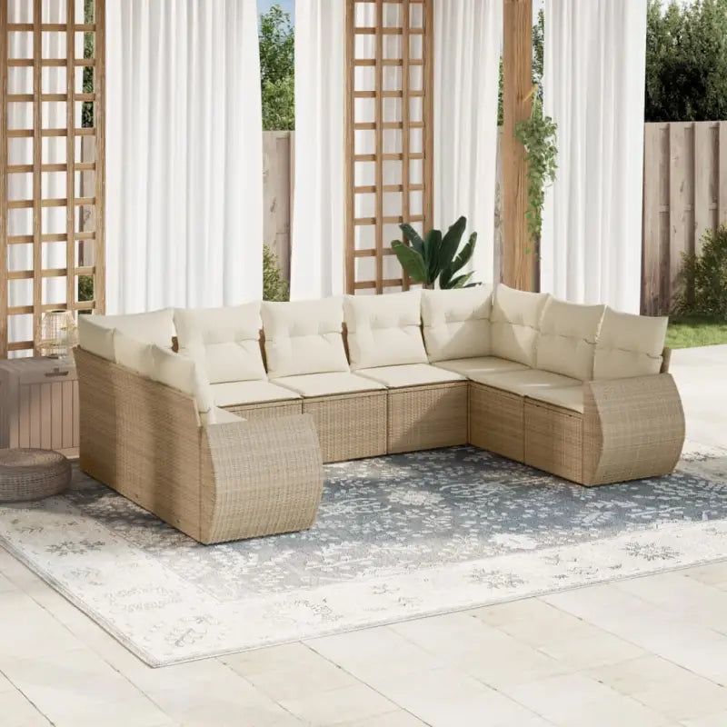 Modulaire tuinbanken met beige materiaal en gepoedercoat staal Afmetingen - beige en crèmekleurig / 1 / Zonder tafel