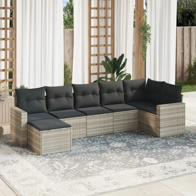 Modulaire tuinbanken met beige materiaal en gepoedercoat staal afmetingen - Lichtgrijs / 1 / Zonder tafel - Modulaire