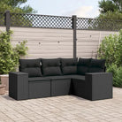 Modulaire tuinbanken met beige materiaal en gepoedercoat staal afmetingen - Zwart / 1 / Zonder tafel - Modulaire