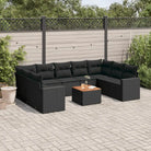 Modulaire tuinbanken met beige materiaal en gepoedercoat staal afmetingen - Zwart / 1 / 2x corner + table + 5x middle