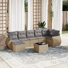 Modulaire tuinbanken met beige materiaal en gepoedercoat staal afmetingen - Beige en grijs / 1 / Met tafel - Modulaire