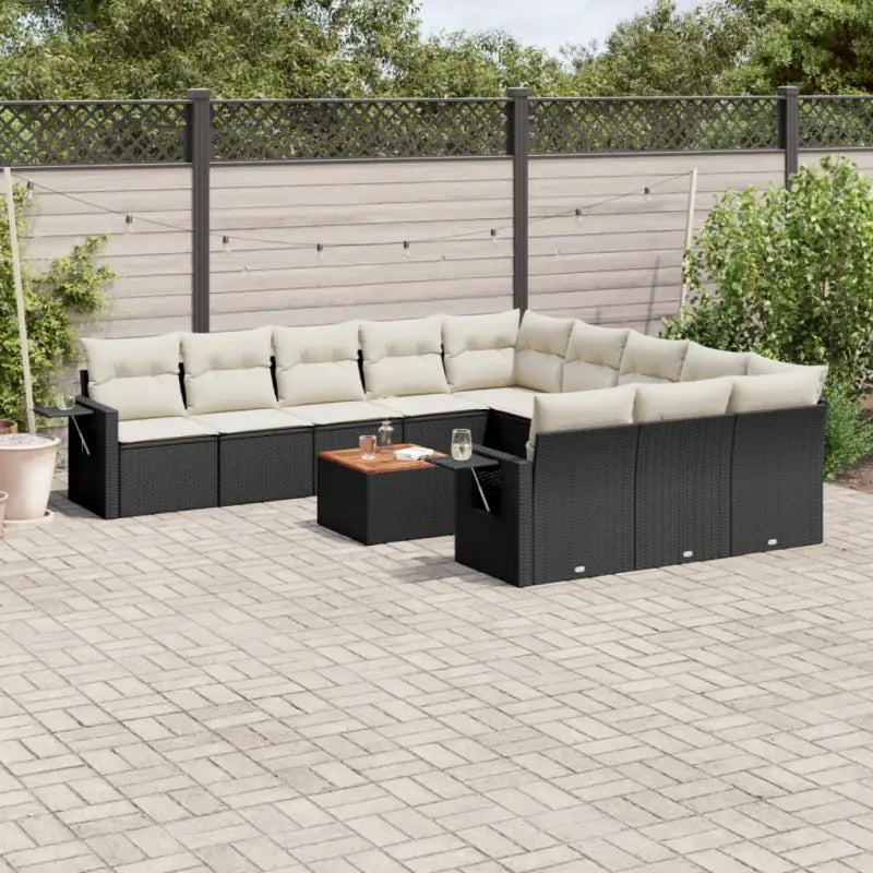 Modulaire tuinbanken met beige materiaal en gepoedercoat staal afmetingen - Zwart en crème / 1 - Modulaire tuinbanken