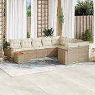 Modulaire tuinbanken met beige materiaal en gepoedercoat staal afmetingen - Beige / 1 / Tafel + 2x hoek + 5x midden