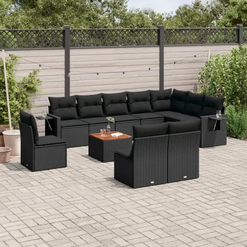 Modulaire tuinbanken met beige materiaal en gepoedercoat staal afmetingen - Zwart / 1 - Modulaire tuinbanken