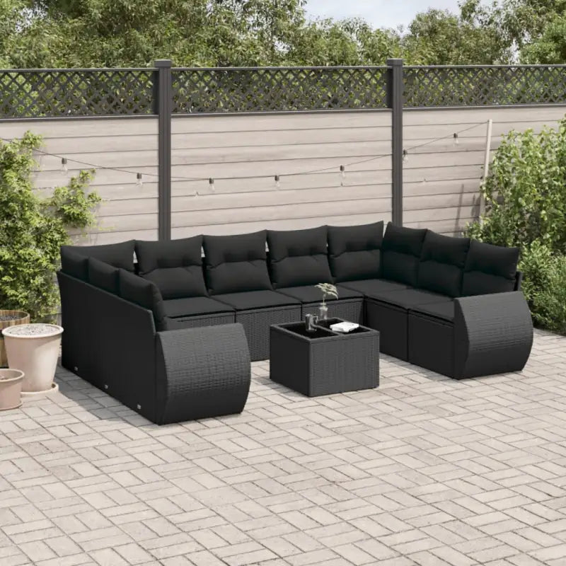 Modulaire tuinbanken met beige materiaal en gepoedercoat staal Afmetingen - Zwart / 1 / Met tafel - Modulaire tuinbanken