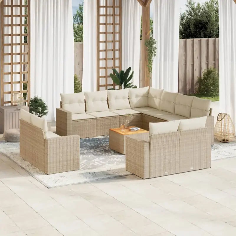 Modulaire tuinbanken met beige materiaal en gepoedercoat staal - beige en crèmekleurig / 1 - Modulaire tuinbanken