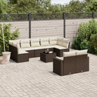 Modulaire tuinbanken met beige materiaal en gepoedercoat staal - Bruin en crème / 1 / Met tafel - Modulaire tuinbanken