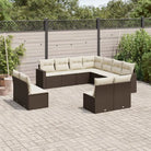 Modulaire tuinbanken met beige materiaal en gepoedercoat staal - Bruin en crème / 1 / Zonder tafel - Modulaire