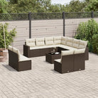 Modulaire tuinbanken met beige materiaal en gepoedercoat staal - Bruin en crème / 1 / Met tafel - Modulaire tuinbanken