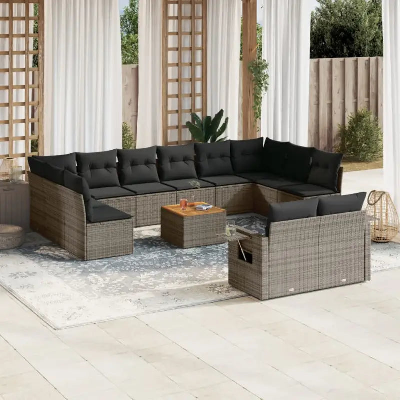 Modulaire tuinbanken met beige materiaal en gepoedercoat staal - Grijs / 1 - Modulaire tuinbanken
