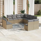 Modulaire tuinbanken met beige materiaal en gepoedercoat staal - Beige en grijs / 1 / Zonder tafel - Modulaire