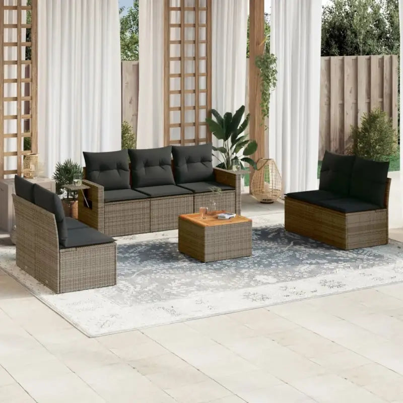 Modulaire tuinbanken met beige materiaal en gepoedercoat staal - Grijs / 1 - Modulaire tuinbanken