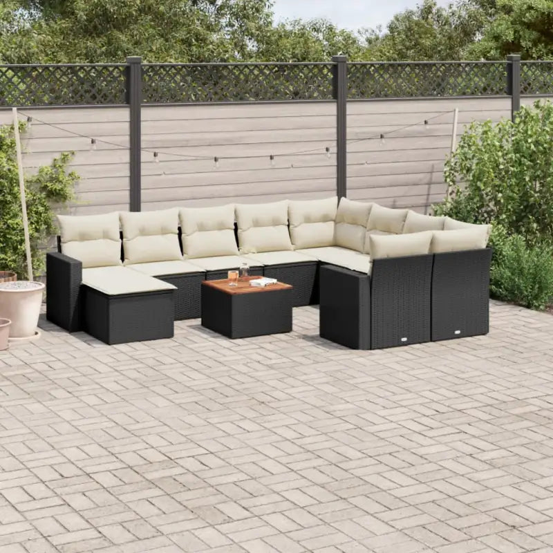 Modulaire tuinbanken met beige materiaal en gepoedercoat staal - Zwart en crème / 1 - Modulaire tuinbanken