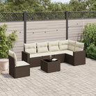 7-Delige Loungeset Met Kussens Poly Rattan