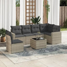 7-Delige Loungeset Met Kussens Poly Rattan
