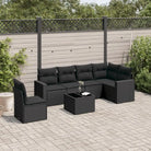 7-Delige Loungeset Met Kussens Poly Rattan