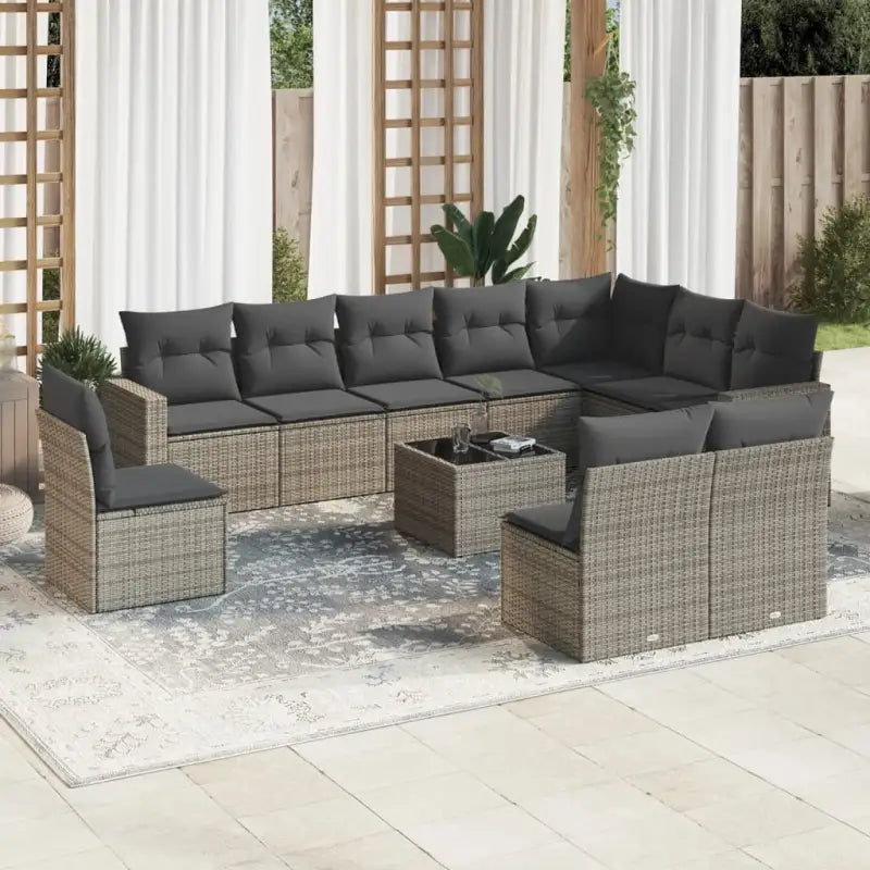 Modulaire tuinbanken met grijs materiaal en gepoedercoat staal afmetingen - Grijs / 1 / Met tafel - Modulaire tuinbanken