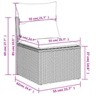 Modulaire tuinbanken met grijs materiaal en gepoedercoat staal afmetingen - Modulaire tuinbanken