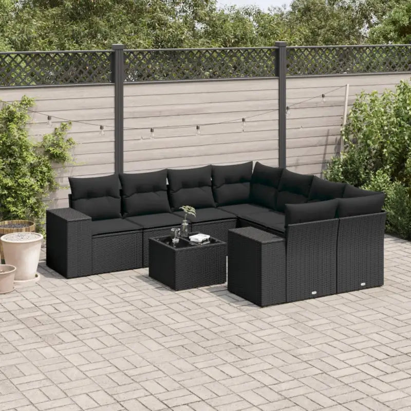 Modulaire tuinbanken met grijs materiaal en gepoedercoat staal afmetingen - Zwart / 1 - Modulaire tuinbanken