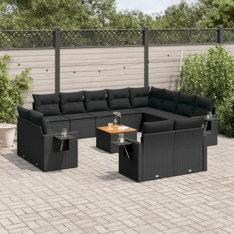 Modulaire tuinbanken met grijs materiaal en gepoedercoat staal afmetingen - Zwart / 1 - Modulaire tuinbanken